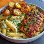Best-Ever Herb Chicken Penne with Crispy Potatoes