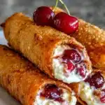 Crispy Cherry Cheesecake Egg Rolls