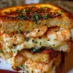 Shrimp Grilled Cheese with Garlic Bread
