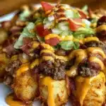Bacon Cheeseburger Stuffed Tater Tot Cones