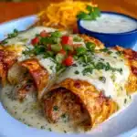 Chicken Enchiladas with Sour Cream White Sauce