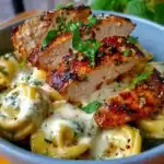 Asiago Tortellini Alfredo with Grilled Chicken
