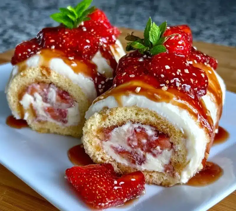 Strawberry Shortcake Cheesecake Rolls