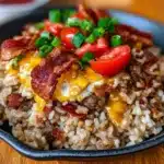 Bacon Cheeseburger Rice Skillet