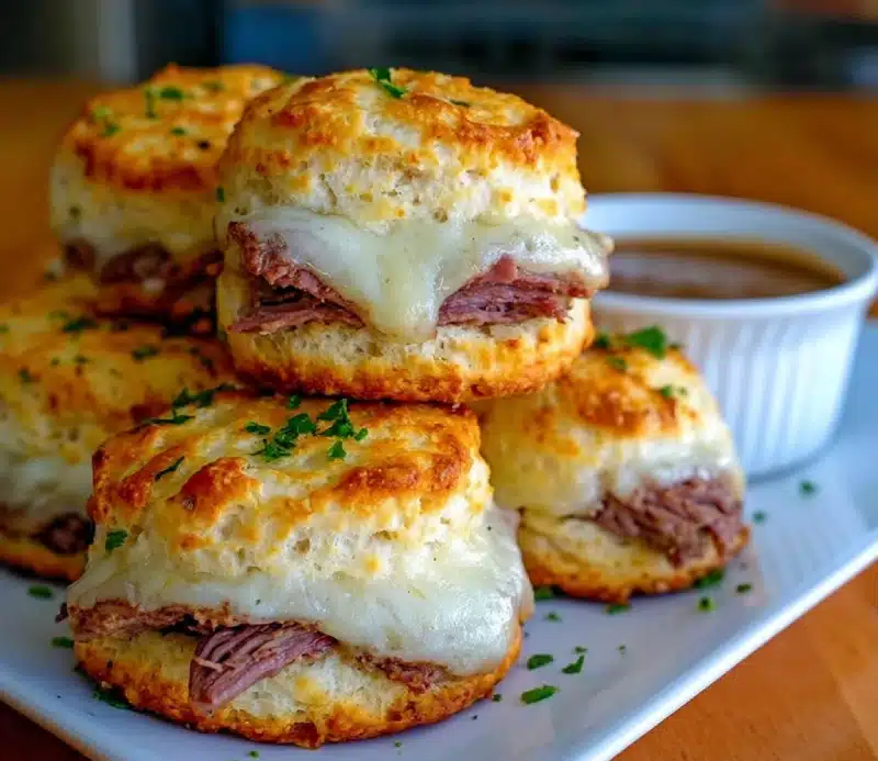 Baked French Dip Biscuits