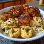 Cajun Velveeta Chicken Tortellini in Parmesan Cream