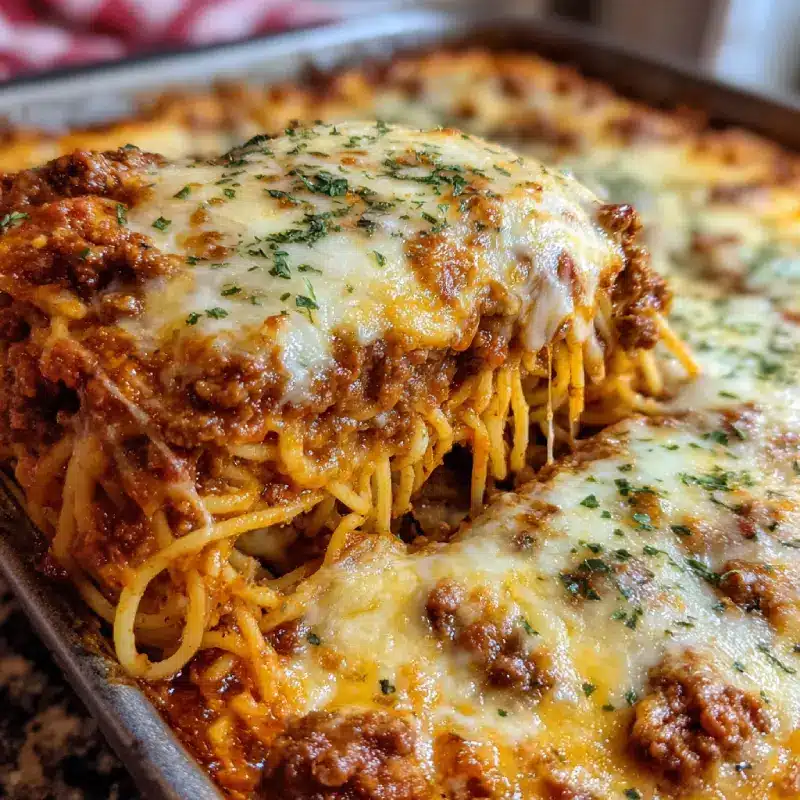 Baked Spaghetti with Meat Sauce 1 Baked Spaghetti with Meat Sauce
