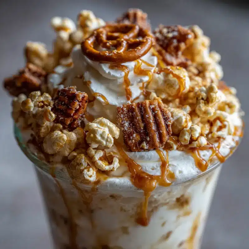 Salted Caramel Pretzel Popcorn Milkshake 1 Salted Caramel Pretzel Popcorn Milkshake