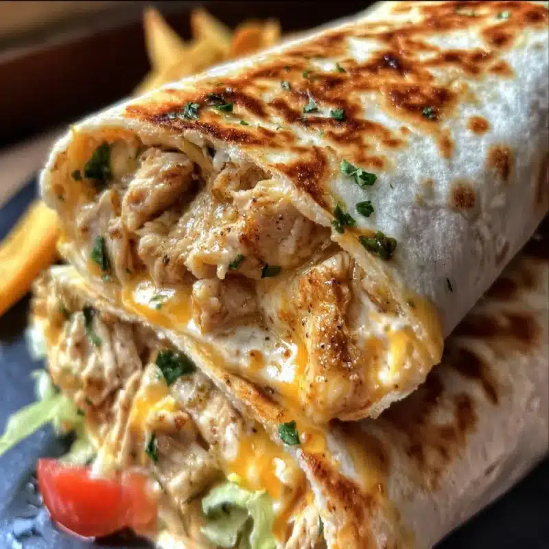 Cheesy Garlic Chicken Wraps 1 Cheesy Garlic Chicken Wraps