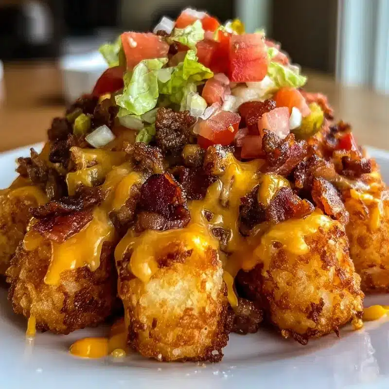 Bacon Cheeseburger Stuffed Tater Tot Cones 1 Bacon Cheeseburger Stuffed Tater Tot Cones