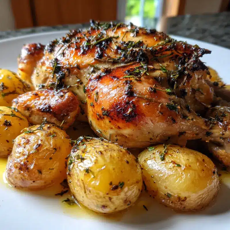 Rustic Herb-Roasted Chicken with Baby Potatoes 1 Rustic Herb-Roasted Chicken with Baby Potatoes