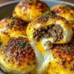 Garlic Parmesan Cheeseburger Bombs
