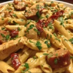 Creamy Cajun Chicken and Sausage Pasta Skillet Recipe