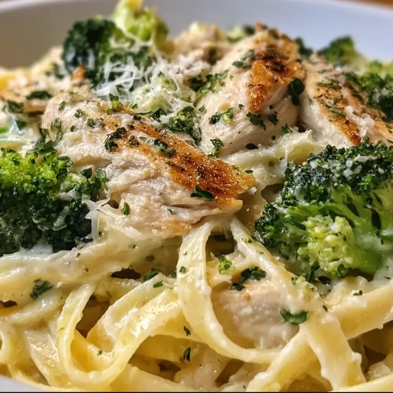 Creamy Chicken Broccoli Alfredo Pasta